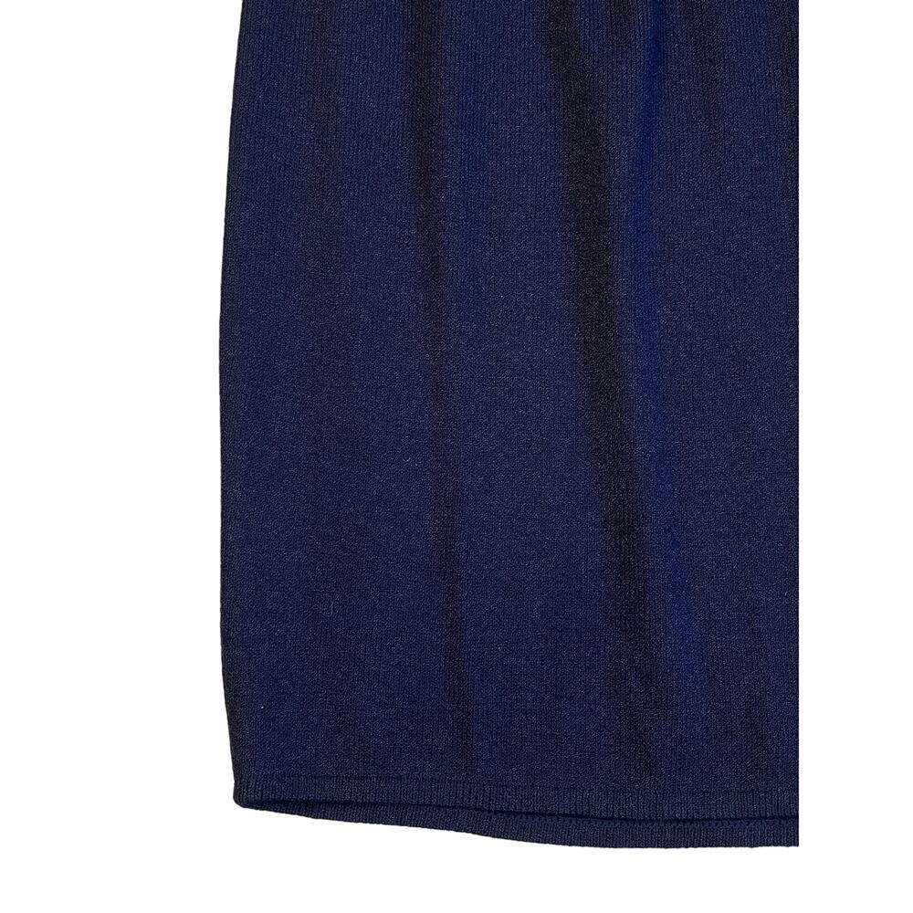 Vintage St. John Collection Marie Gray Navy Blue Wool Sweater Skirt Size 12 - Picture 2 of 5
